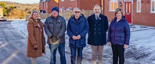 Connexus representatives and Broseley Town Councillors visit the new development at Dark Lane
